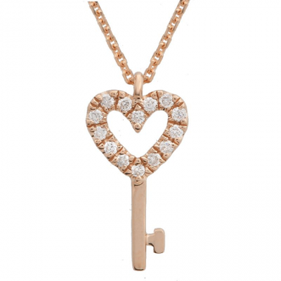 Mini Heart Key Necklace