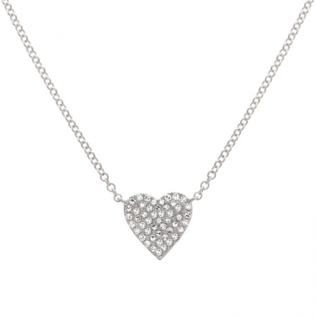 Small Pave  Heart Necklace