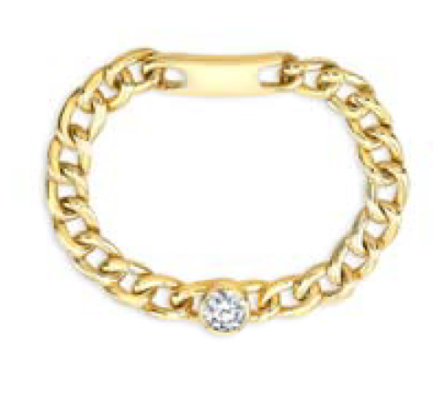 Mini Link + Diamond Bezel Ring