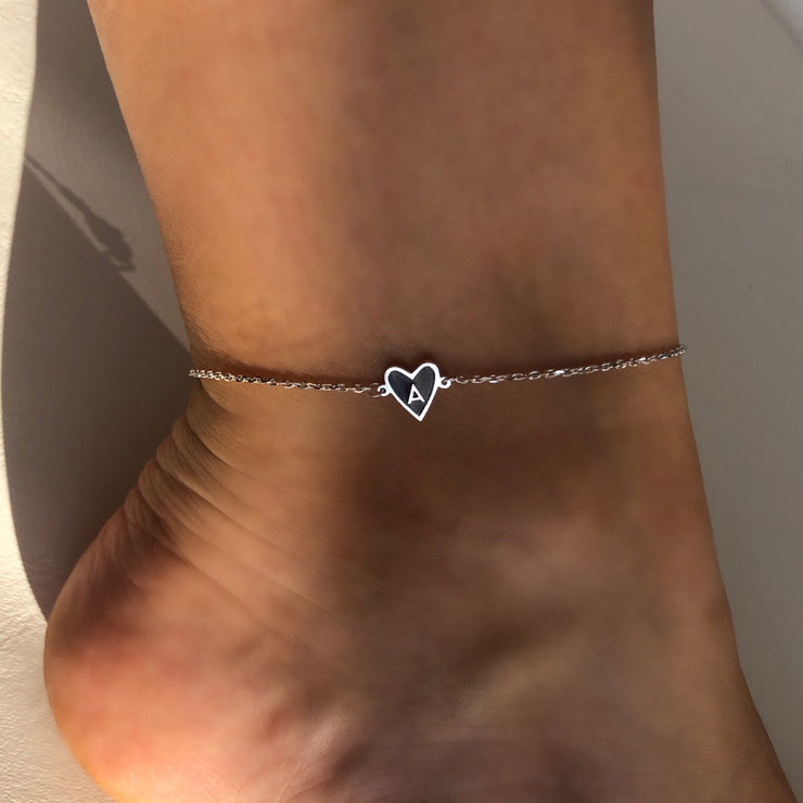 DF Collection Enamel Initial Anklet